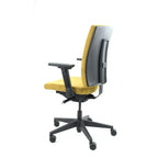 Bureaustoel ergonomisch Regain stof geel (ocre) Eva Comfort, 4D-armleggers en verstelbare lendensteun