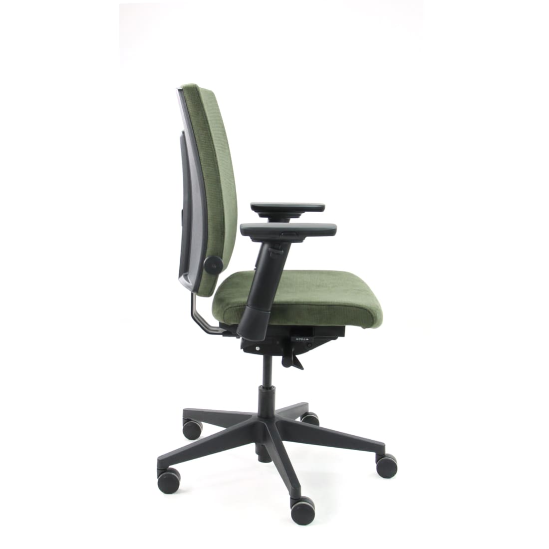 Bureaustoel ergonomisch Regain-stof groen Eva Comfort, verstelbare lendensteun en 4D-armleggers