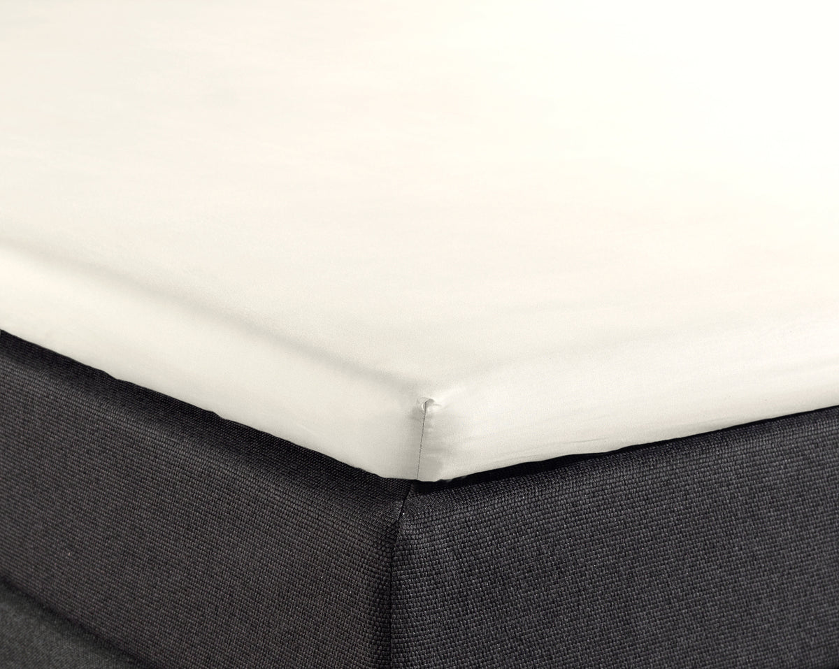 Splittopper hoeslaken katoen percal crème 140 x 200 cm, hoekhoogte 15 cm, voor boxspring en matras