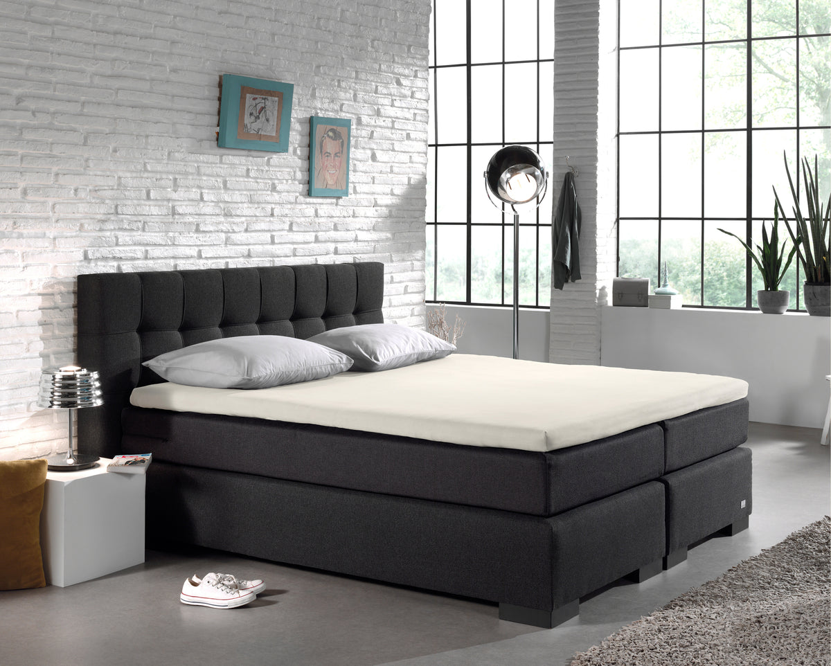 Splittopper hoeslaken katoen percal crème 140 x 200 cm, hoekhoogte 15 cm, voor boxspring en matras