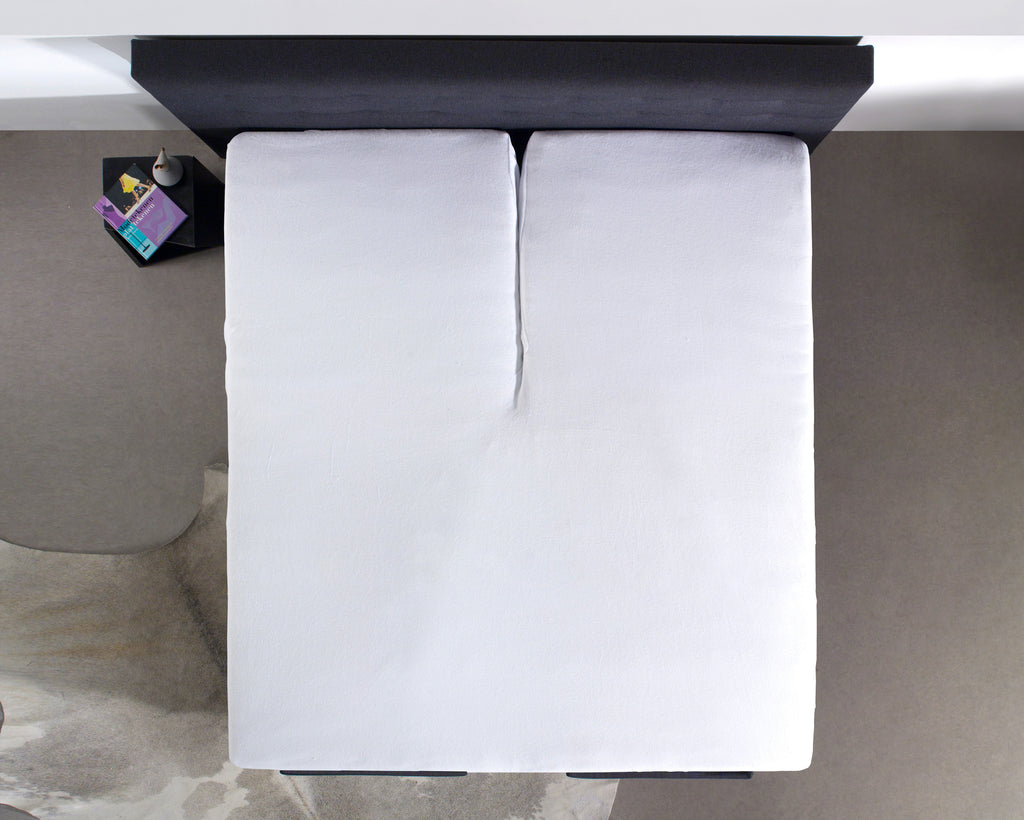 Splittopper hoeslaken percal katoen wit 160 x 220 cm, hoekhoogte 15 cm, voor boxspring of matras