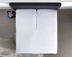 Splittopper hoeslaken percal katoen wit 160 x 220 cm, hoekhoogte 15 cm, voor boxspring of matras