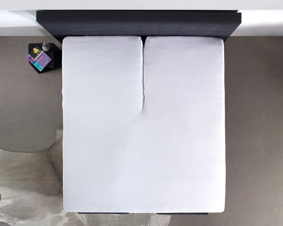 Splittopper hoeslaken percal katoen wit 160 x 220 cm, hoekhoogte 15 cm, voor boxspring of matras