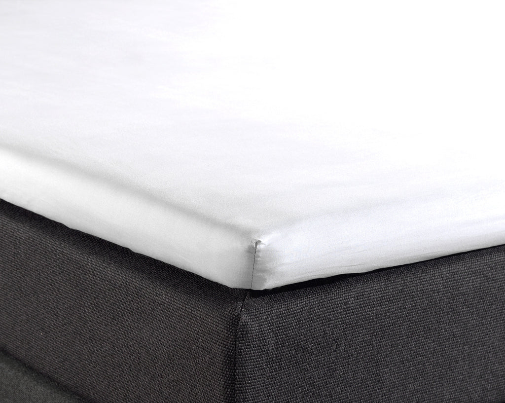Splittopper hoeslaken percal katoen wit 160 x 220 cm, hoekhoogte 15 cm, voor boxspring of matras