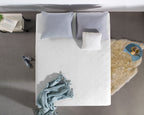 Hoeslaken jersey katoen wit 190/200 x 200/220 cm, hoekhoogte 30 cm, geschikt voor boxspring