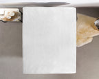 Hoeslaken jersey katoen wit 190/200 x 200/220 cm, hoekhoogte 30 cm, geschikt voor boxspring