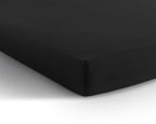 Hoeslaken jersey katoen zwart 190/200 x 200/220 cm, hoekhoogte 30 cm, voor matras en boxspring