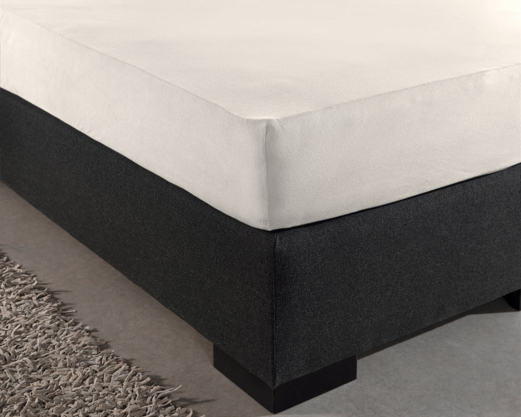 Hoeslaken katoen jersey crème 190/200 x 200/220 cm, 135 g/m², hoekhoogte 30 cm, voor boxspring en matras