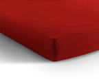 Hoeslaken jersey katoen rood 190/200 x 200/220 cm, hoekhoogte 30 cm, voor matras en boxspring