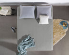 Hoeslaken jersey katoen grijs 190/200 x 200/220 cm, hoekhoogte 30 cm, voor boxspring en matras