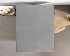 Hoeslaken jersey katoen grijs 190/200 x 200/220 cm, hoekhoogte 30 cm, voor boxspring en matras