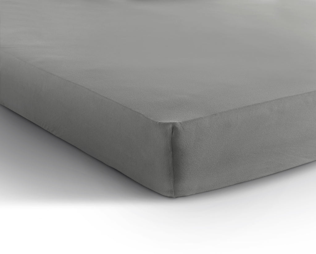 Hoeslaken jersey katoen grijs 190/200 x 200/220 cm, hoekhoogte 30 cm, voor boxspring en matras