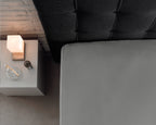 Hoeslaken jersey katoen grijs 190/200 x 200/220 cm, hoekhoogte 30 cm, voor boxspring en matras