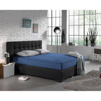Hoeslaken jersey katoen blauw 190/200 x 200/220 cm, hoekhoogte 30 cm, 135 g/m²