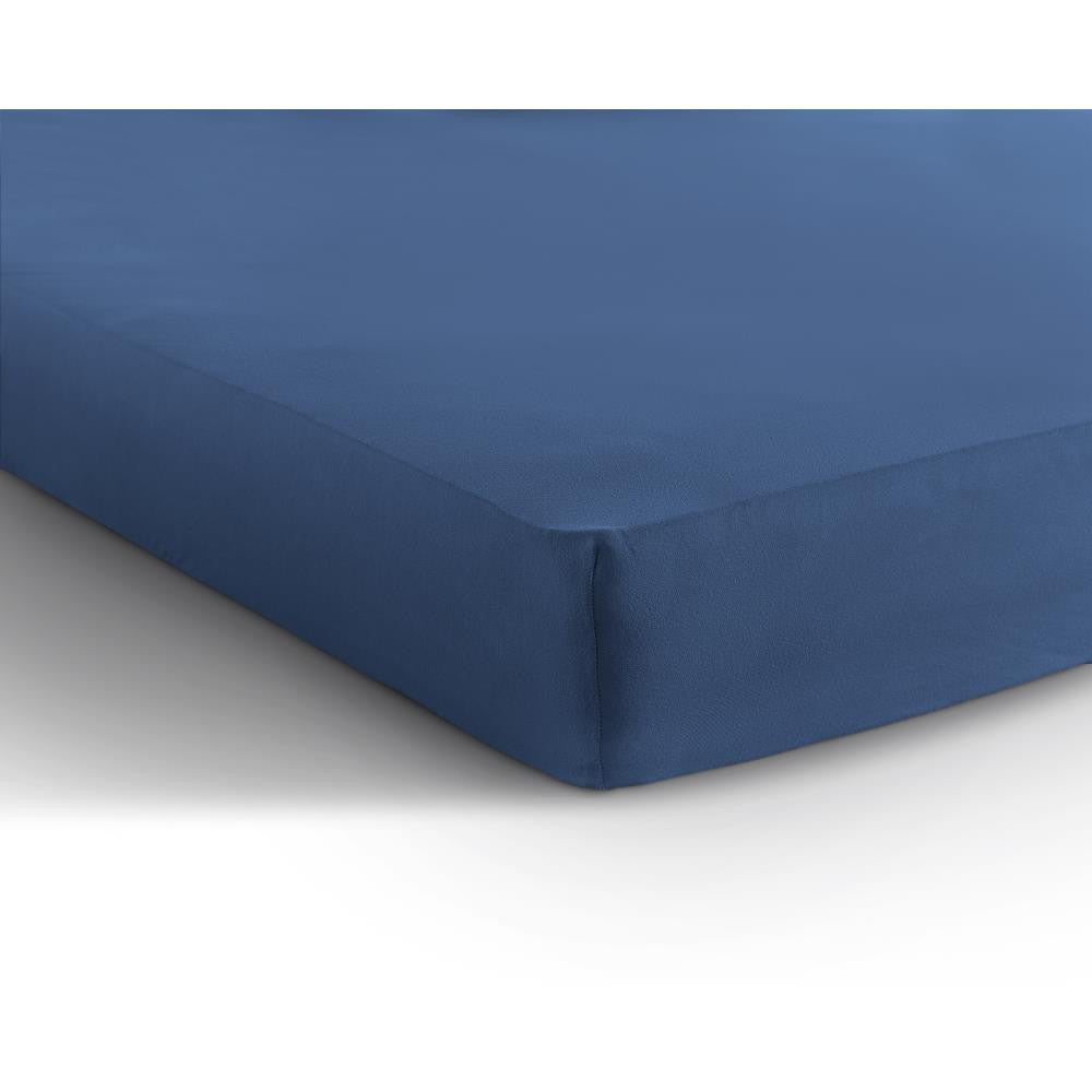 Hoeslaken jersey katoen blauw 190/200 x 200/220 cm, hoekhoogte 30 cm, 135 g/m²