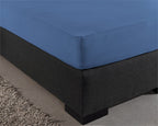 Hoeslaken jersey katoen blauw 190/200 x 200/220 cm, hoekhoogte 30 cm, 135 g/m²