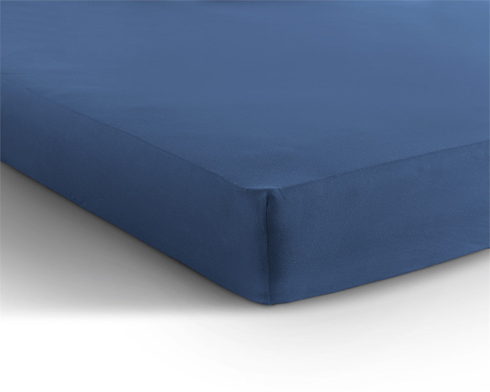 Hoeslaken jersey katoen blauw 190/200 x 200/220 cm, hoekhoogte 30 cm, 135 g/m²
