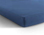 Hoeslaken jersey katoen blauw 190/200 x 200/220 cm, hoekhoogte 30 cm, 135 g/m²