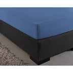 Hoeslaken jersey katoen blauw 190/200 x 200/220 cm, hoekhoogte 30 cm, 135 g/m²