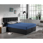 Hoeslaken jersey katoen blauw 190/200 x 200/220 cm, hoekhoogte 30 cm, 135 g/m²