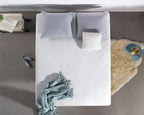 Hoeslaken dubbel jersey katoen wit 140 x 200/220 cm, hoekhoogte 40 cm voor matras en boxspring