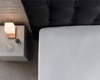Hoeslaken jersey katoen wit 160/180 x 200/220 cm, hoekhoogte 40 cm, geschikt voor boxspring