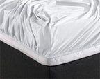 Hoeslaken jersey katoen wit 160/180 x 200/220 cm, hoekhoogte 40 cm, geschikt voor boxspring
