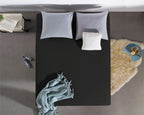 Hoeslaken jersey katoen zwart 140 x 200/220 cm, hoekhoogte 40 cm, voor boxspring en matras