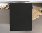 Hoeslaken jersey katoen zwart 140 x 200/220 cm, hoekhoogte 40 cm, voor boxspring en matras
