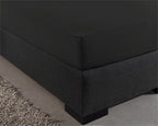 Hoeslaken jersey katoen zwart 140 x 200/220 cm, hoekhoogte 40 cm, voor boxspring en matras