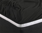Hoeslaken jersey katoen zwart 190/200 x 220/230 cm, hoekhoogte 40 cm, geschikt voor boxspring en matras