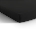 Hoeslaken jersey katoen zwart 190/200 x 220/230 cm, hoekhoogte 40 cm, geschikt voor boxspring en matras