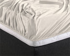 Hoeslaken jersey katoen crème 140 x 200/220 cm, hoekhoogte 40 cm, geschikt voor boxsprings en matrassen