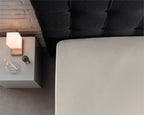 Hoeslaken jersey katoen crème 160/180 x 200/220 cm, hoekhoogte 40 cm, voor boxspring en matras