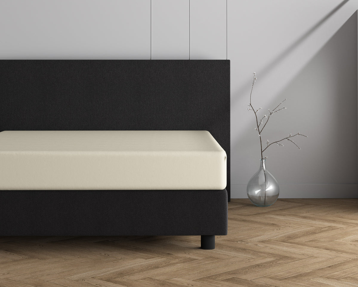 Hoeslaken jersey katoen crème 160/180 x 200/220 cm, hoekhoogte 40 cm, voor boxspring en matras