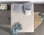 Hoeslaken jersey katoen crème 160/180 x 200/220 cm, hoekhoogte 40 cm, voor boxspring en matras