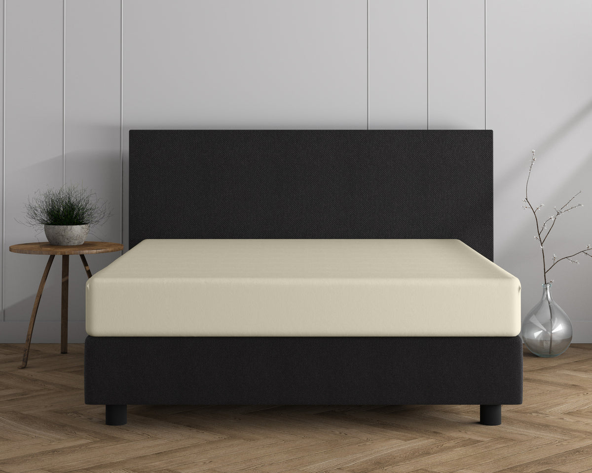 Hoeslaken jersey katoen crème 160/180 x 200/220 cm, hoekhoogte 40 cm, voor boxspring en matras