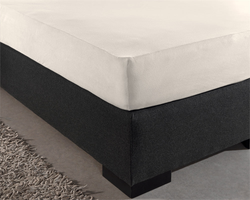 Hoeslaken jersey katoen crème 160/180 x 200/220 cm, hoekhoogte 40 cm, voor boxspring en matras