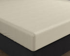 Hoeslaken jersey katoen crème 160/180 x 200/220 cm, hoekhoogte 40 cm, voor boxspring en matras