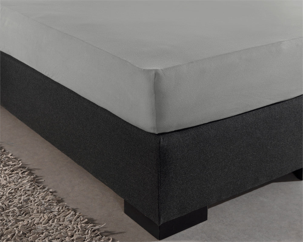 Hoeslaken jersey katoen grijs 80/100 x 220 cm, hoekhoogte 40 cm, voor boxspring en matras