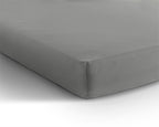 Hoeslaken jersey katoen grijs 80/100 x 220 cm, hoekhoogte 40 cm, voor boxspring en matras