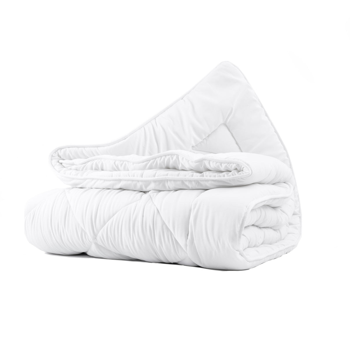 Dekbed enkel polyester micropercal wit 140 x 220 cm, warmteklasse 2, 400 g/m², wasbaar op 40°C