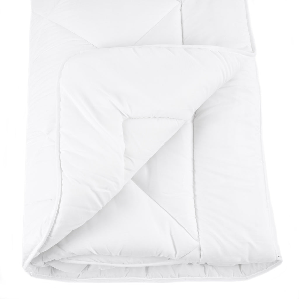Dekbed enkel polyester micropercal wit 140 x 220 cm, warmteklasse 2, 400 g/m², wasbaar op 40°C
