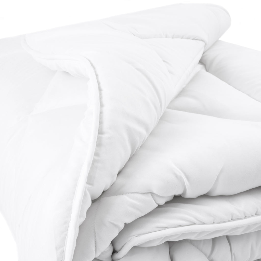 Dekbed enkel polyester micropercal wit 140 x 220 cm, warmteklasse 2, 400 g/m², wasbaar op 40°C