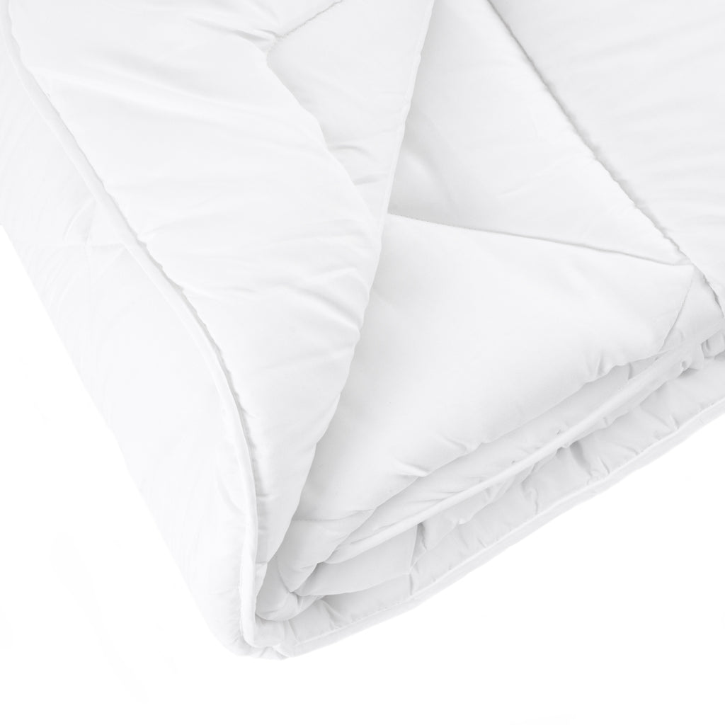 Dekbed enkel polyester micropercal wit 140 x 220 cm, warmteklasse 2, 400 g/m², wasbaar op 40°C