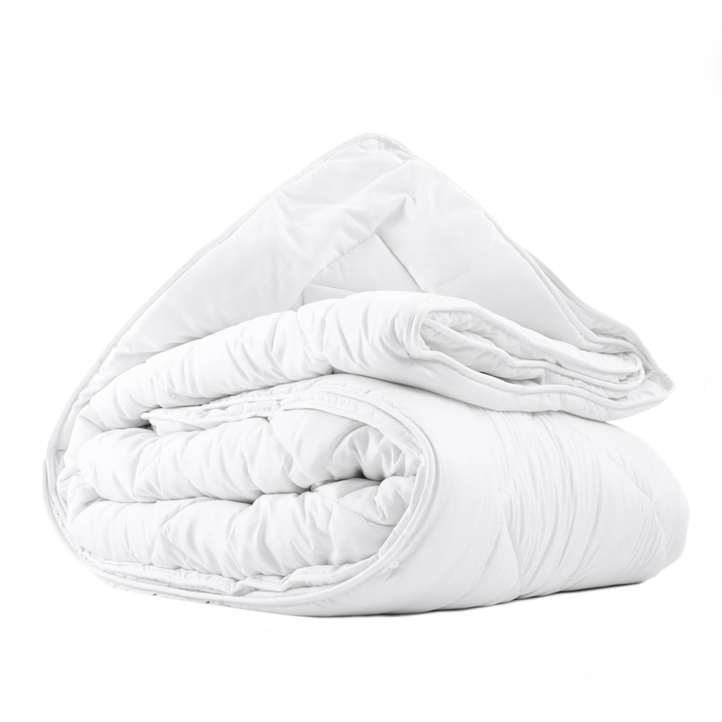 Dekbed 4-seizoenen micropercal wit 140 x 220 cm, polyestervulling, 2 losse delen met drukknopen