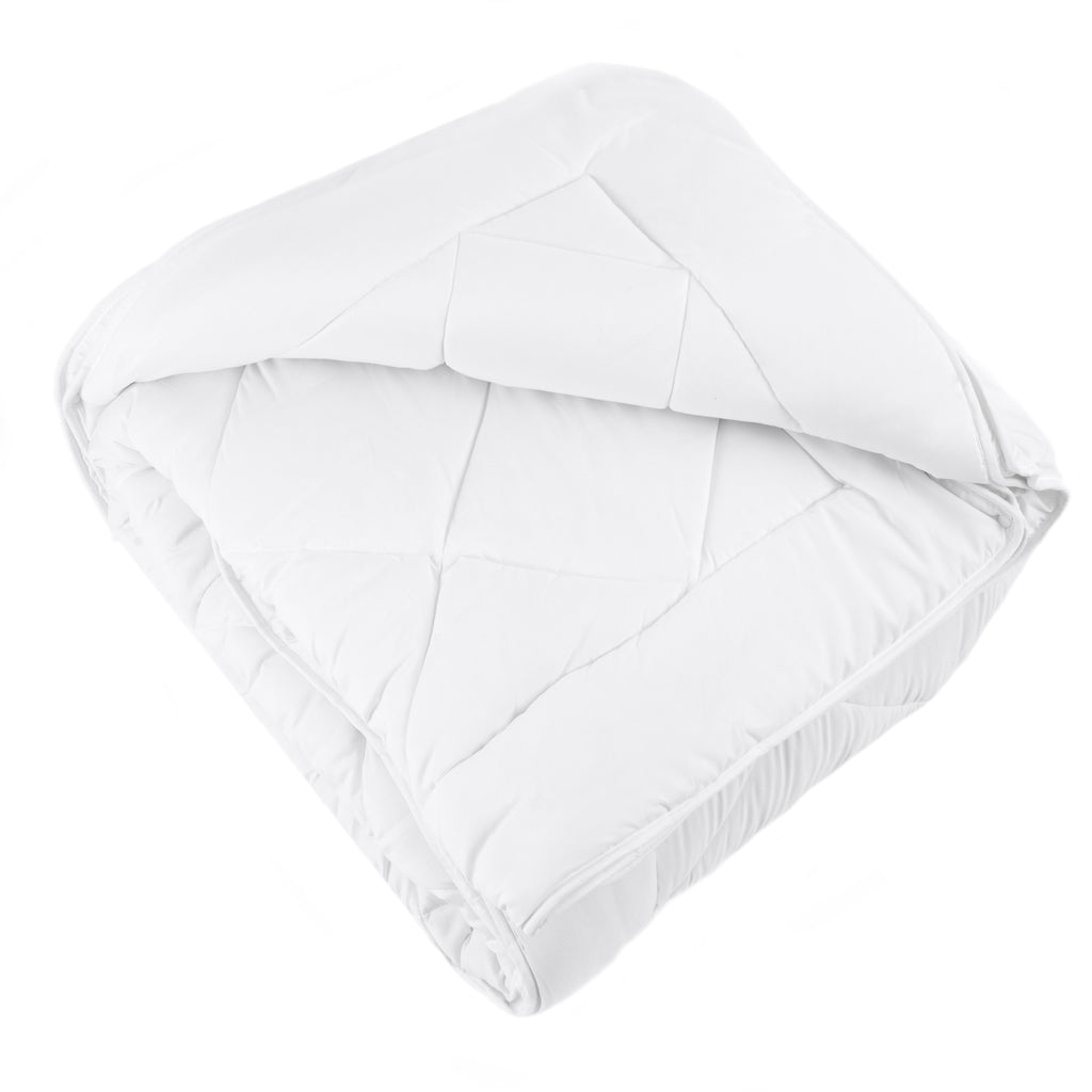 Dekbed 4-seizoenen micropercal wit 140 x 220 cm, polyestervulling, 2 losse delen met drukknopen