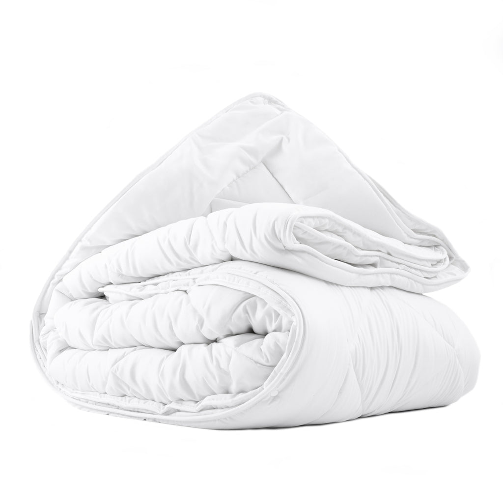 Dekbed 4-seizoenen micropercal polyester wit 240 x 220 cm, tweedelig met drukknopen voor de slaapkamer