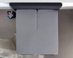 Splittopper hoeslaken katoen percal grijs 160 x 200 cm, hoekhoogte 15 cm, voor boxspring en matras