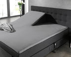 Hoeslaken splittopper katoen percal grijs 160 x 210 cm, voor boxspring en matras